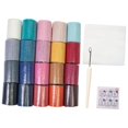 thumbnail image 4 of yuksok 20 Pieces Latch Hook Kits Crocheting Rug Yarn 6cm Colorful Cushion Cover DIY D, 4 of 9