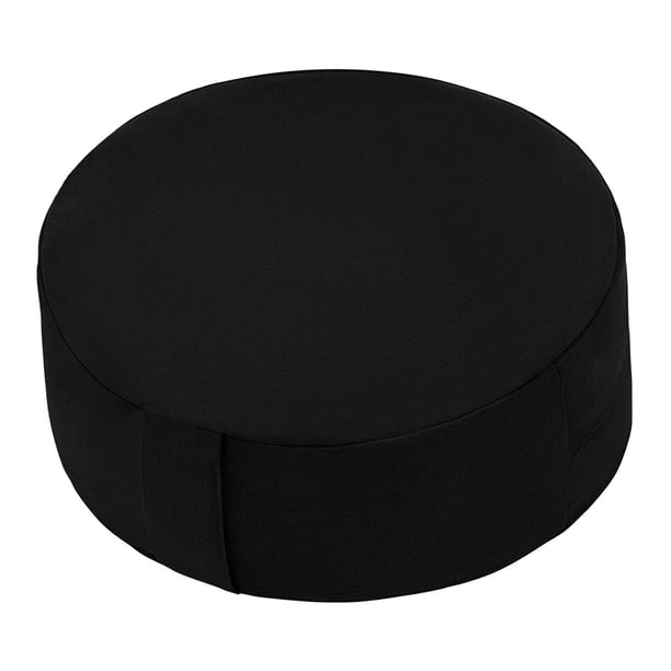 Cojín de meditación redondo para arrodillarse, ideal para interiores y balcones. Negro