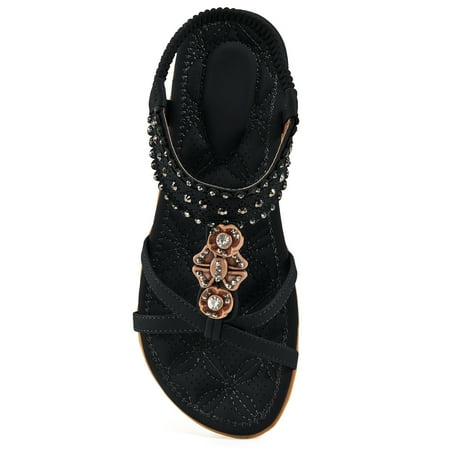 

Womens Summer Flats Sandals Casual Beach Shoes Dress Ankle Elastic sandals