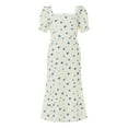 thumbnail image 2 of Lamuusaa Womenacute;s Summer Midi Dress Casual Short Puff Sleeve A-Line Dress Elegant Flowy Dress, 2 of 8