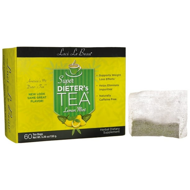 Laci Le Beau Super Dieter's Tea Lemon Mint 60 Tea Bags - Walmart.com ...