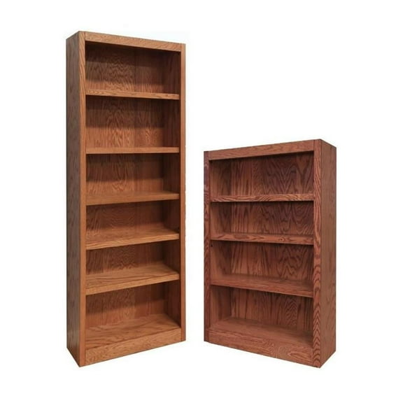 Home Square 2-Piece Set with 84" Tall Bookcase & 48" Tall 4-Shelf Bookcase