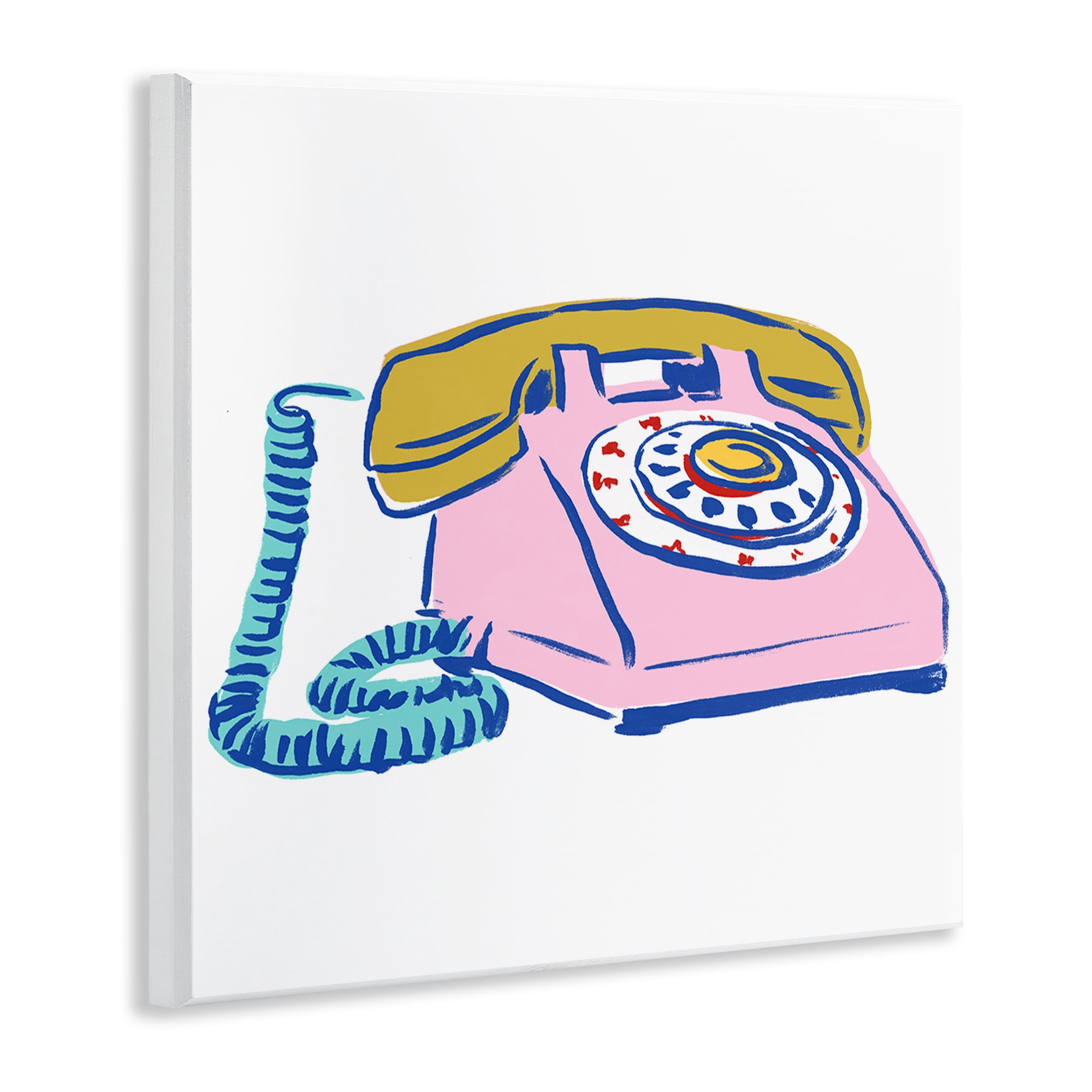 Stupell Industries Retro Rotary Telephone Novelty Painting Unframed Art Print Wall Art, 12 x 12
