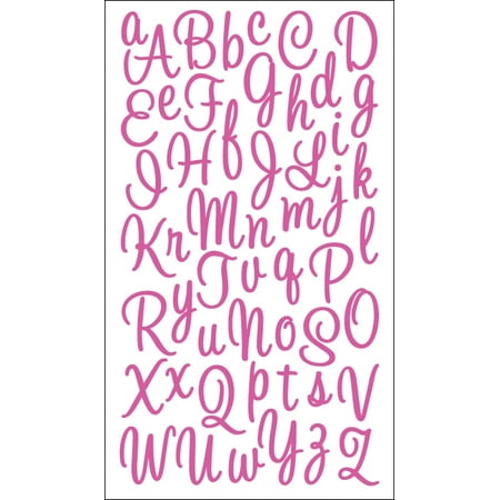 Ek Success Heart - Sticko Alphabet Stickers-Sweetheart Script Small Glitter Pink