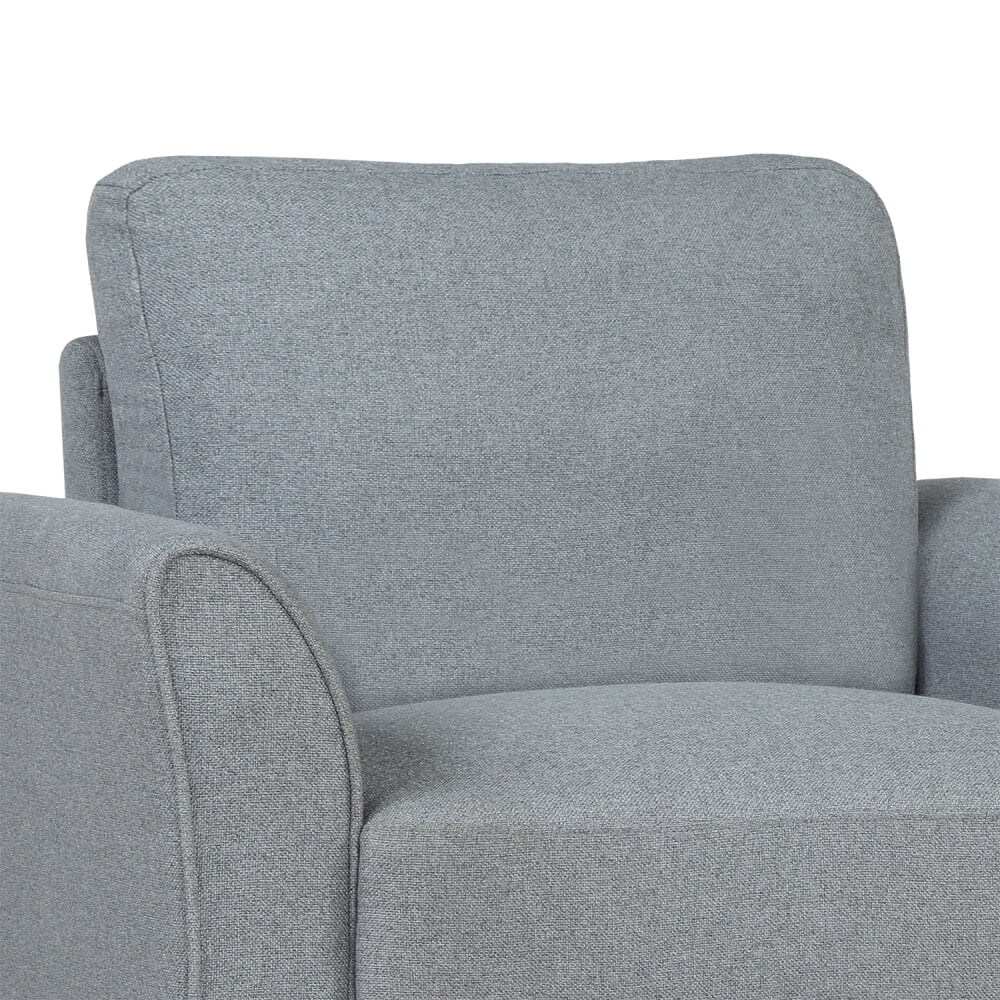 Modern Linen Fabric Recliner Chair,Mid-Century Armchair Single Sofa Accent Chair,Upholstered Comfy Reading Accent Chairs for Living Room,Gray