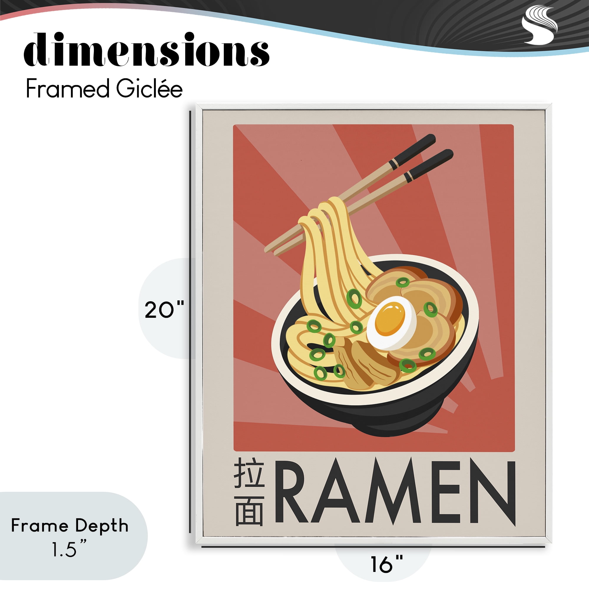 Stupell Industries Iconic Ramen Poster White Framed Giclee Art, design by Marcus Prime