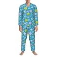 thumbnail image 3 of Naloa Starfish Men’s Pajamas Set - Long Sleeve Button Down Sleep Shirt and Pajama Bottoms Sleepwear Set-X-Large, 3 of 7