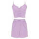 thumbnail image 5 of Conjunto de pijama de poliéster para mujer, de moda, de color liso, fino, holgado e informal, con camisetas sin mangas y pantalones cortos., 5 of 7