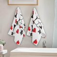 thumbnail image 4 of SKYSONIC 2 Pack Valentine's Day Bath Hand Towels, Ultra Soft and Absorbent, with Cats and Hearts Decorative Fingertip Face Towel for Home, Bathroom, Kitchen, 28.3"x14.4", 4 of 5