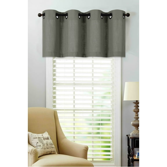 Regal Home Collections Oversized Grommet Top Window Valance - Gray