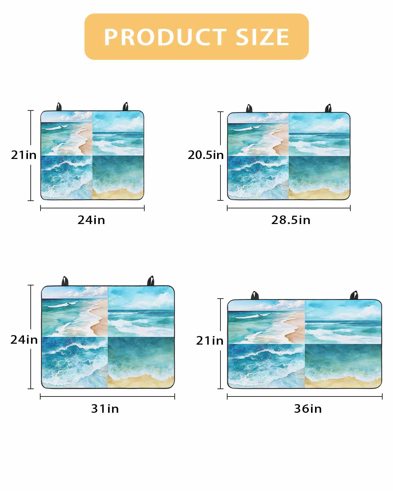 nqOlkjepod Large Induction Cooktop Protector Mat 24"x21", Turquoise Summer Beach Stove Top Covers for Electric Stove, Coastal Ocean Waves Nautical Stove Burner Cover Mats, Glass Top Stove Cover