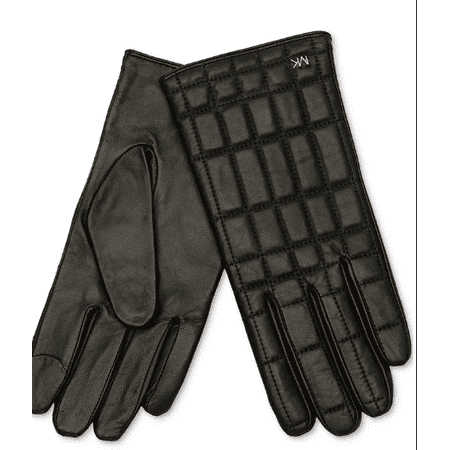 Michael Kors Women's Black Quilted Leather Tech Gloves, S