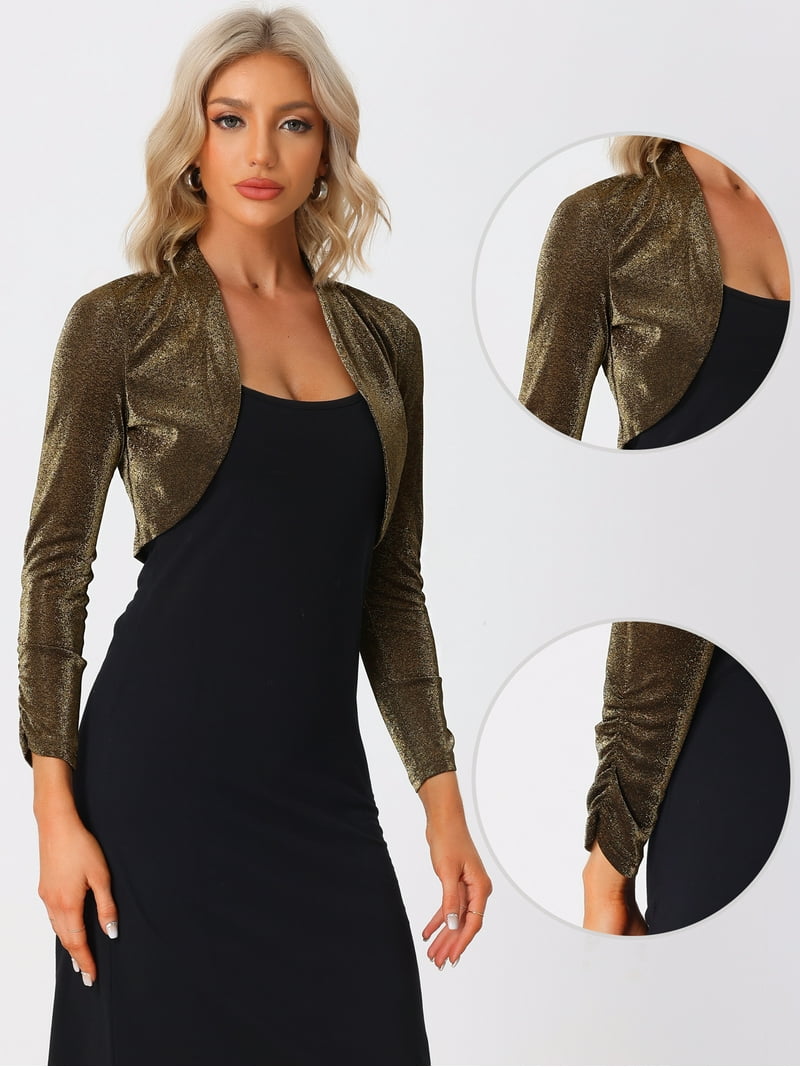 Unique Bargains Women's Evening Open Front Long Sleeves