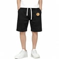 thumbnail image 7 of ITSAME Shorts for Boys, Cotton Elastic Waist Basketball Print Kids Athletic Casual Shorts with Pockets Black 1-2T, 7 of 7