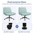 thumbnail image 6 of Celtoss Criss Cross Home Office Chair, Armless Swivel Task Computer Chair No Wheels, in Fabric, Vanity Style, Mint, 6 of 7