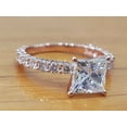 thumbnail image 3 of HeartsAndYou 2.3ct Princess Cut Moissanite Accent Women Engagement Ring for Women 18k White Gold over Silver, 3 of 8
