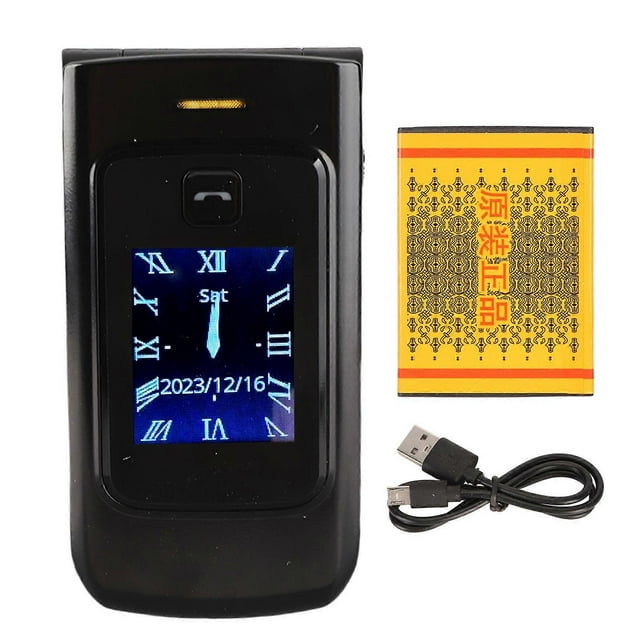 4G Flip Phone for Seniors, with Big Buttons, Clear Sound, Dual Screen, 4800mAh Battery, SOS Button, Black