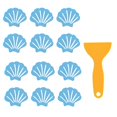 thumbnail image 1 of Pegatinas para bañera, pegatina de seguridad adhesiva con forma de concha antideslizante (azul) Likrtyny Para estrenar, 1 of 8