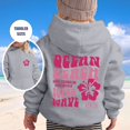 thumbnail image 2 of Girl Hoodie Zip Drawstring FlowerLetter Printing Pullover Sweatshirt Pullover Oversized Hoodie Fashion Blouse Long Sleeve Shirt track Jackets with Pocket Light Gray, 120, 2 of 4