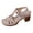 Brown, variant on Modisza Summer Sandals for Women Low Block Heel Slip on Dressy Strappy Wedge Slides Open Toe Platform Casual Walking Slippers Green 5.5