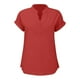 thumbnail image 4 of Vestidos Casuales Para Mujer, Blusas De Mujer De Moda Suéter de mujer de color liso de imitación de lino y lino con hombros descubiertos y cuello en V de manga corta a la moda, 4 of 5