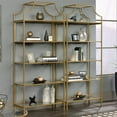 thumbnail image 5 of Bowery Hill Contemporary 2 Piece Metal Bookcase set in Satin Gold, 5 of 11
