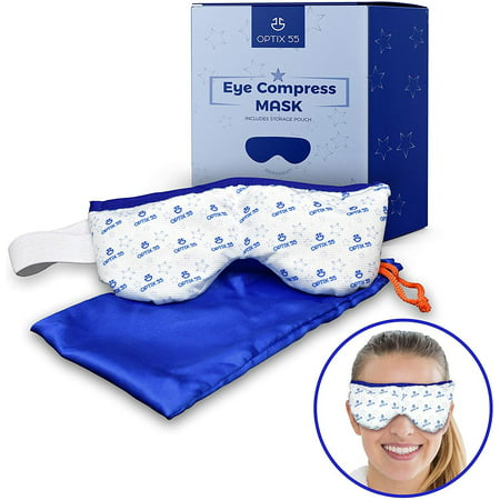 Eye Mask for Dry Eyes, Moist Heat Eye Compress Pad for Pink Eye, Blepharitis, Puffy Eyes, MGD, Stye Treatment Relief | Microwaveable Warm Compress for Eyes | Washable & Reusable with Storage
