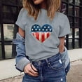 thumbnail image 2 of Dyegold Summer Tops for Women 2023, Women Tops and Blouses Heart American Flag Patriotic Tunics Casual Loose Fit Short Sleeve Crewneck ​Graphic Tee Tshirt, 2 of 6