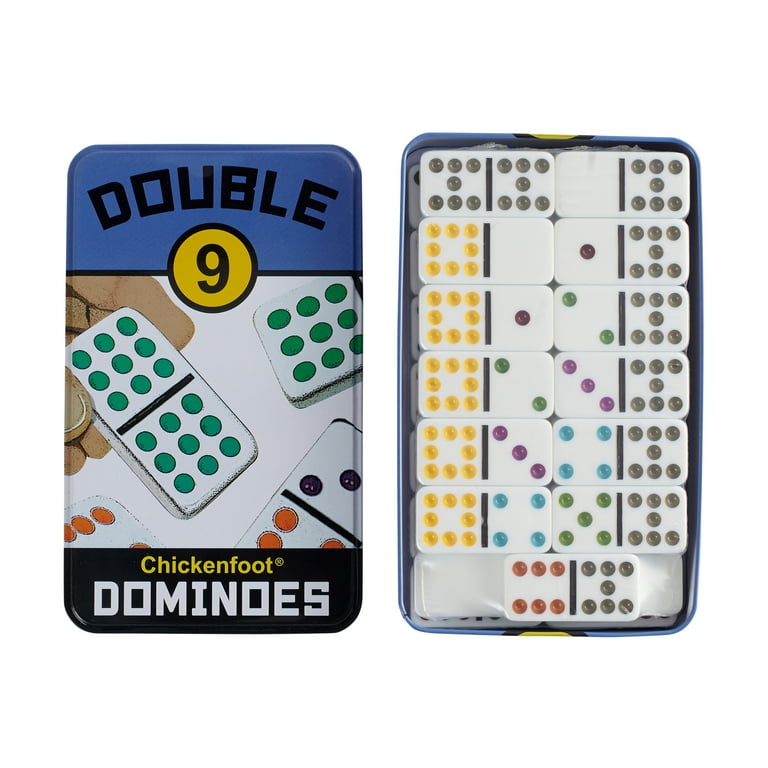 Double 9 Chickenfoot Dominoes Traditional Tile Game, by University