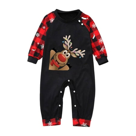 

Christmas Pajamas Family Matching Nightclothes Elk Print Tops Trousers Suit / Romper / Dog Wear