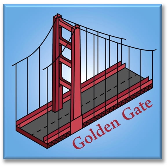 Cuadro Canva Listo Para Colgar Tipo Galería Golden Gate San Francisco 100X100 cm
