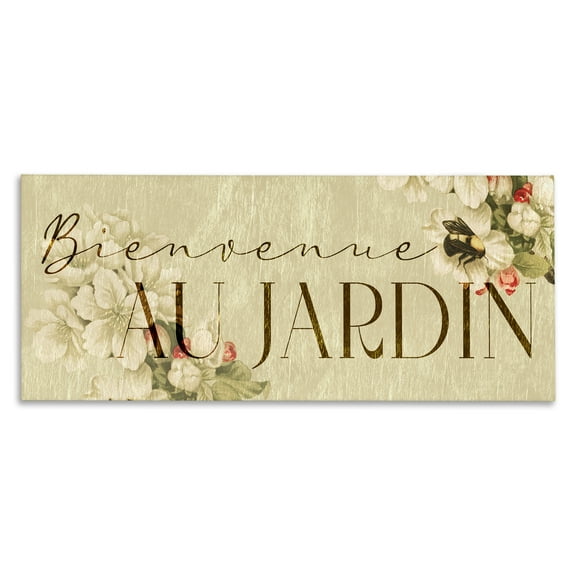 Stupell Industries Vintage Garden Welcome Canvas Wall Art design by Lil' Rue, 10 x 24