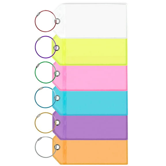 WHAMVOX 6Pcs Luggage Tags for Travel with Round Hole Blue Color PVC Material Waterproof