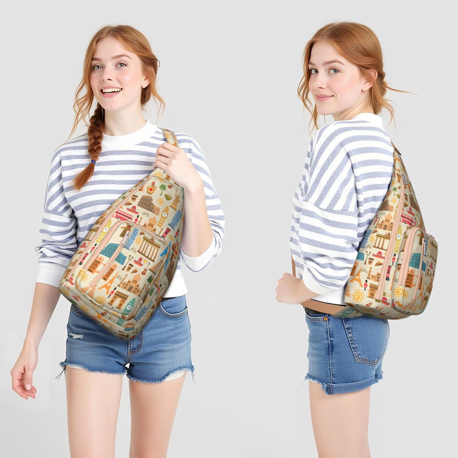 Explore Journey Sling Bag - Lightweight Water-resistant Shoulder Pack for Travel, Commute & Daily Use (Vintage Style)