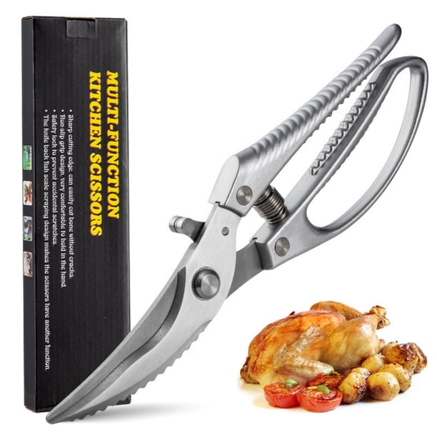 Tijeras de Cocina de Acero Inoxidable para Cortar Huesos de Pollo, Aves, Caza, Carne - Picar Vegetales - Cargadas de Primavera