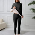 thumbnail image 2 of Aihuaihua Thermal Underwear for Women Set 2 Piece Pajamas Warm Loungewear Set Neck Shirt Crop Leggings Fall Winter Soft Long Johns Sleepwear Outfits, 2 of 7