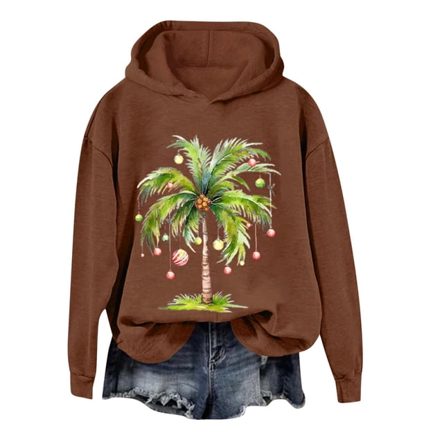 WILLBEST Sudadera Oversize para Mujer con Estampado Navideño, Sudadera con Capucha, Tops con Capucha, Estampados Bonitos, Ligera, Estilo Pullover Chica