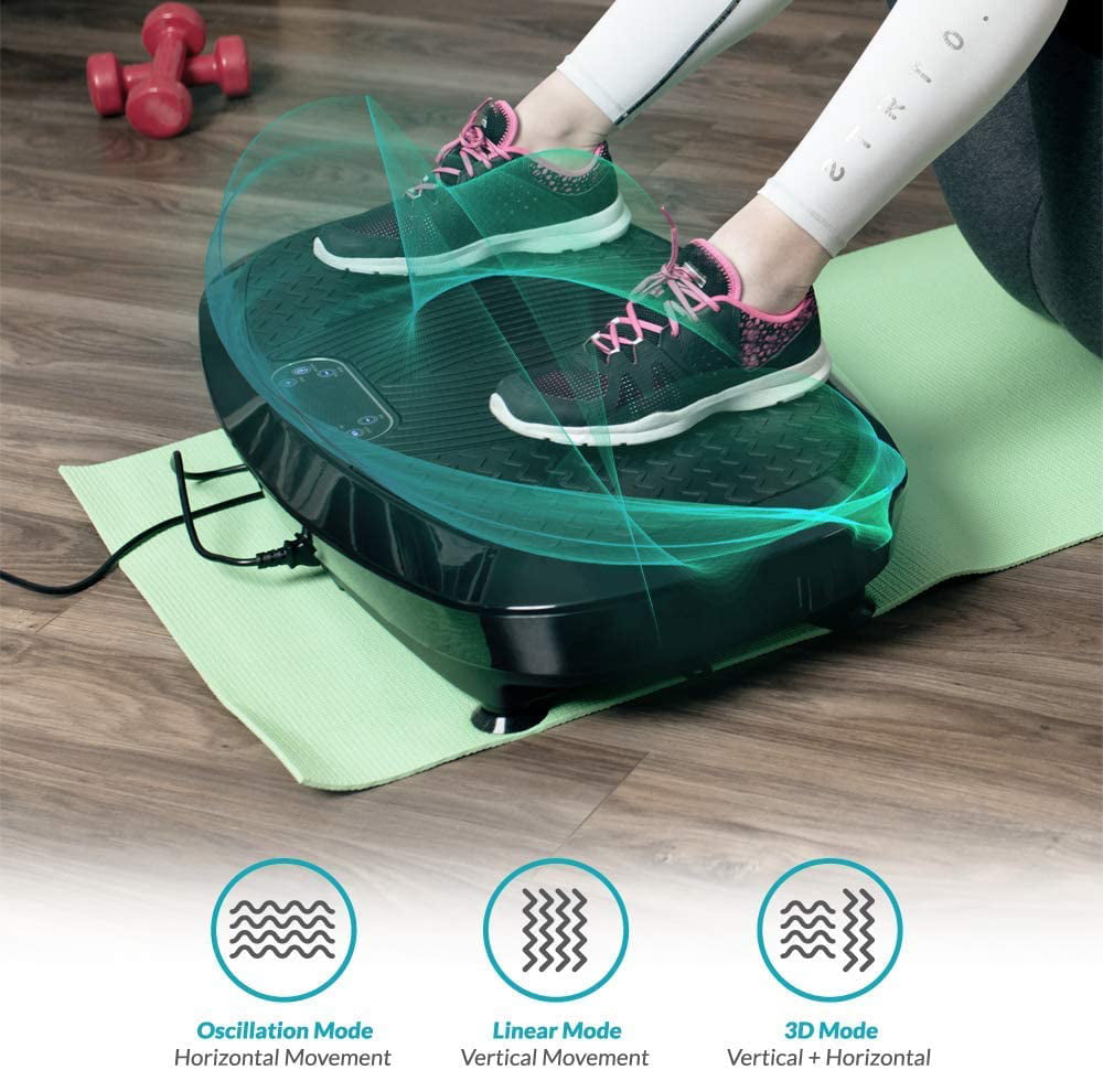 Bluefin Fitness Dual Motor 3D Power Vibration Plate Vibration UK Design Lose Fat & Tone Up at Home Huge Anti-Slip Surface 3D Motion Oscillation Bluetooth Speakers 