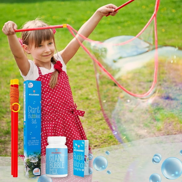 Creador de burbujas gigante Bubble Wand Atlasonix con mezcla de burbujas