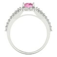 thumbnail image 4 of Halo Engagement Ring for Women - 1.83ct Simulated Pink Diamond in 18K White Gold Promise Ring, 4 of 6
