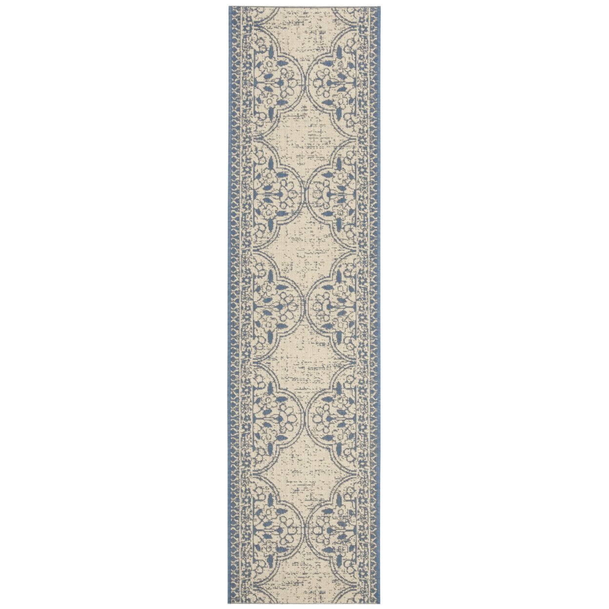 SAFAVIEH Beach House Kiaran Southwestern Indoor/Outdoor Area Rug Blue/Cream, 4' x 6'
