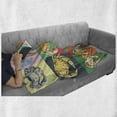 thumbnail image 6 of Crabs Soft Flannel Fleece Throw Blanket, Illustration of Crabs Different Colors Poprt Style Retro Design Print, Cozy Plush for Indoor and Outdoor Use, 50" x 70", Pale Yellow and Orange, by Ambesonne, 6 of 6