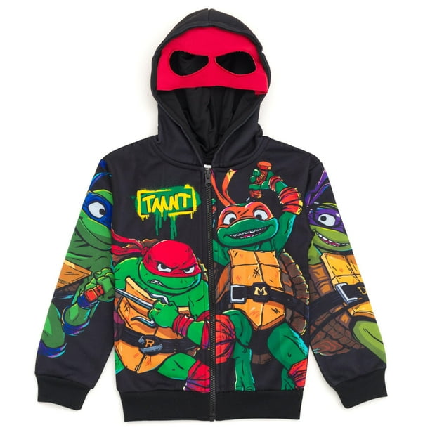 Sudadera con capucha Teenage Mutant Ninja Turtles para niños grandes, forro polar con cremallera
