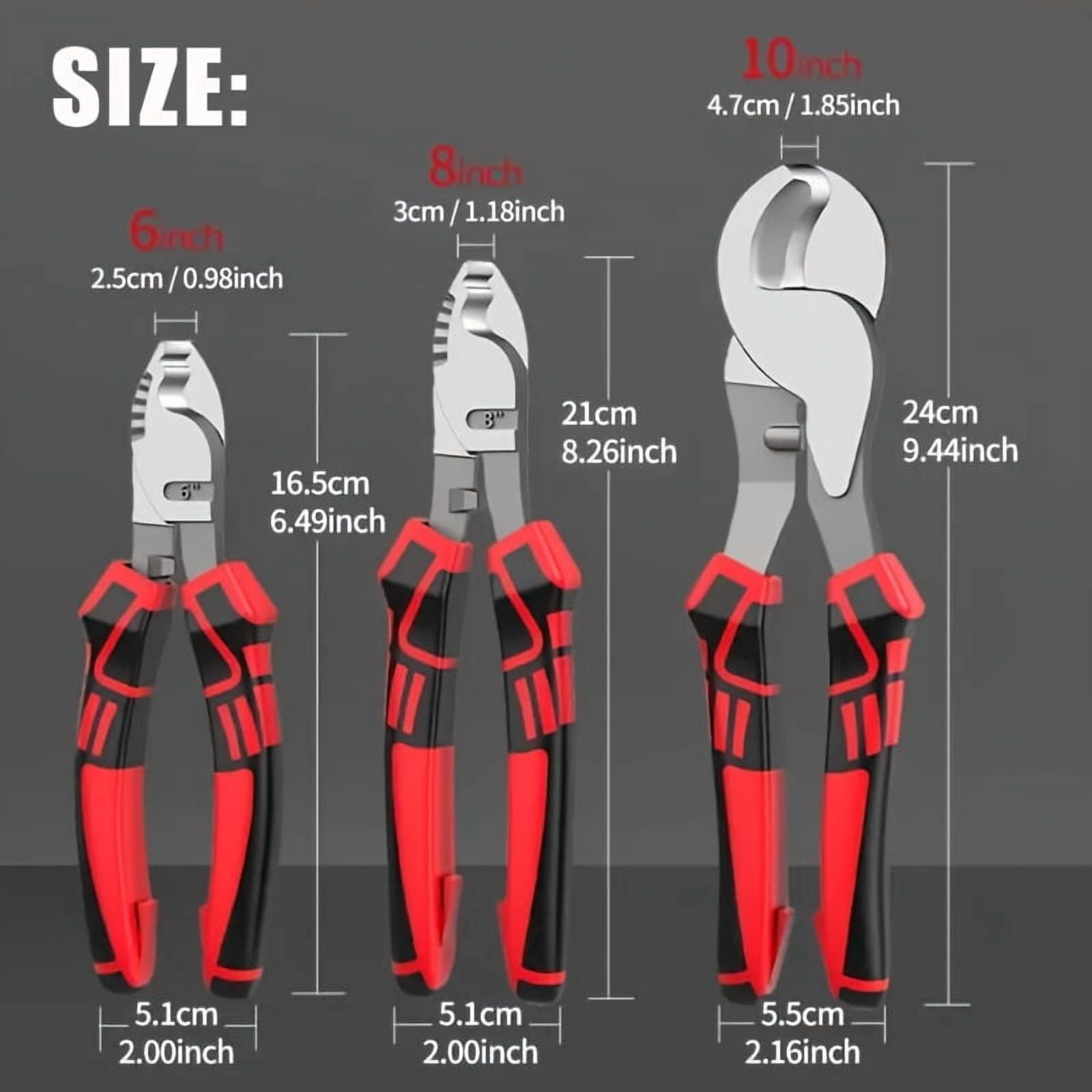 Cable Cutter, Wire Cutters, Manual Wire Stripping and Cutting Pliers, Effort-Saving Mini Electrician's Industrial Cable Cutter, Wire Stripping Shears
