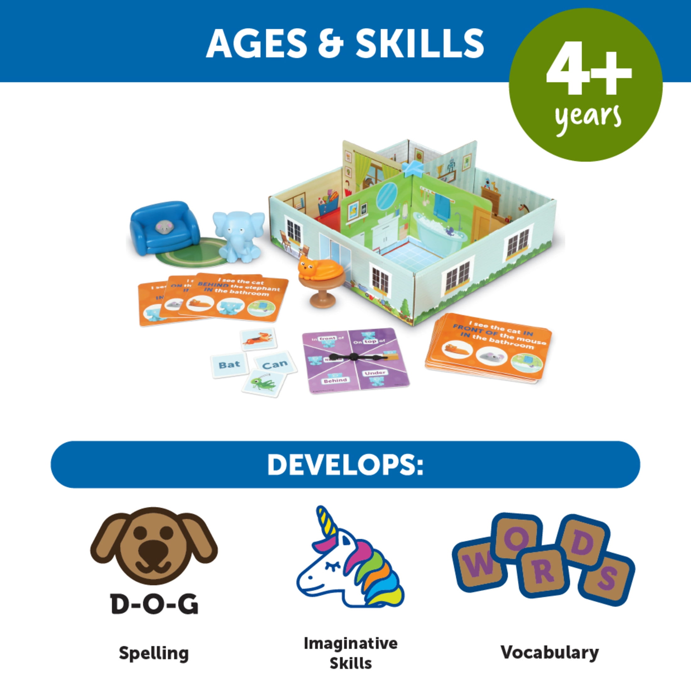 Learning Resources Elephant in The Room Positional Word Activity Set, Ages 4+, Educational Games