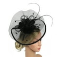 thumbnail image 4 of LEKODE Hat for Women Tea Hats for Women 2025 Tea Hats Fascinators Hats for Women Tea Party Fascinators for Women Feather Headpiece Feather Headband Black One Size, 4 of 7