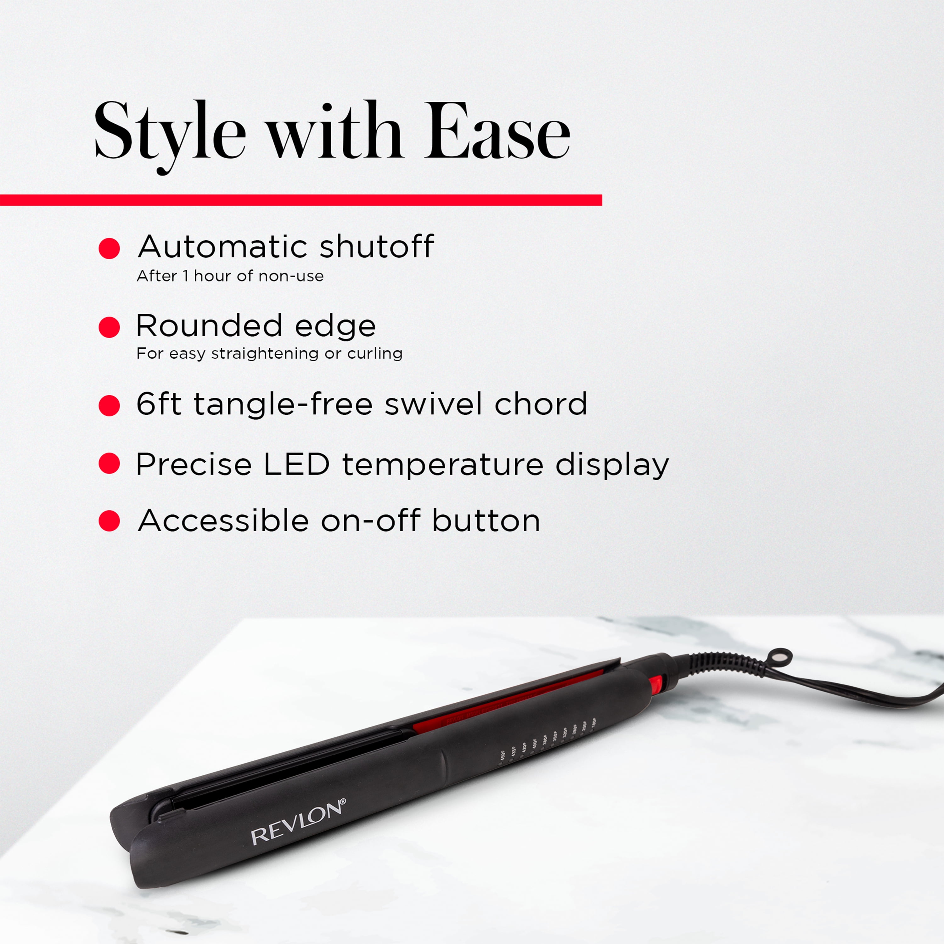 (3 pack) Revlon Smoothstay 1" Coconut Oil-Infused Ceramic Flat Iron, Black