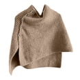 thumbnail image 3 of High Neck Button Down Knit Poncho for Women, Warm Shawl Sweater Poncho Dress Travel Winter Clothes for Women Wrap Sweater Cozy Fall Outfits Solid Color Lightweight Shawls for Women,Khaki,One Size, 3 of 5
