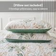 thumbnail image 6 of Floral Botanical Full Size Green Quilt Set  3 Pieces Reversible Soft All-season Bedding (90"x78"), 6 of 6