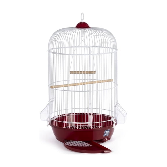 Elegant Escape Small Round Bird Cage with Graceful Design, Durable Metal Construction, Compact Size, and Comfortable Space